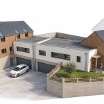 Projet de construction d’une double habitation - projet à Saint-Renan dans le Finistère en Bretagne. Projet réalisé par l'Atelier Cédric Didat