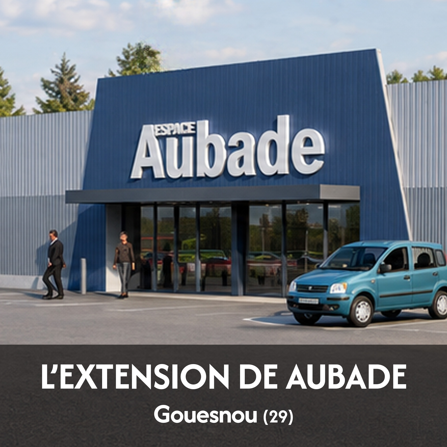 Extension des entrepôts et des bureaux du groupe AUBADE - projet à Gouesnou dans le Finistère en Bretagne. Projet réalisé par l'Atelier Cédric Didat