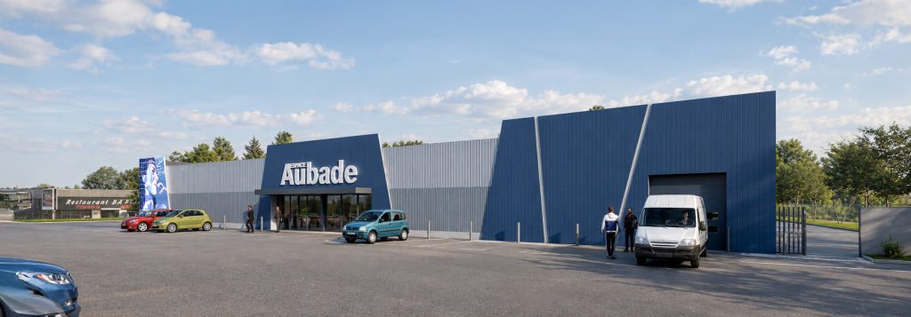 Extension des entrepôts et des bureaux du groupe AUBADE - projet à Gouesnou dans le Finistère en Bretagne. Projet réalisé par l'Atelier Cédric Didat