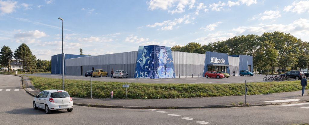 Extension des entrepôts et des bureaux du groupe AUBADE - projet à Gouesnou dans le Finistère en Bretagne. Projet réalisé par l'Atelier Cédric Didat