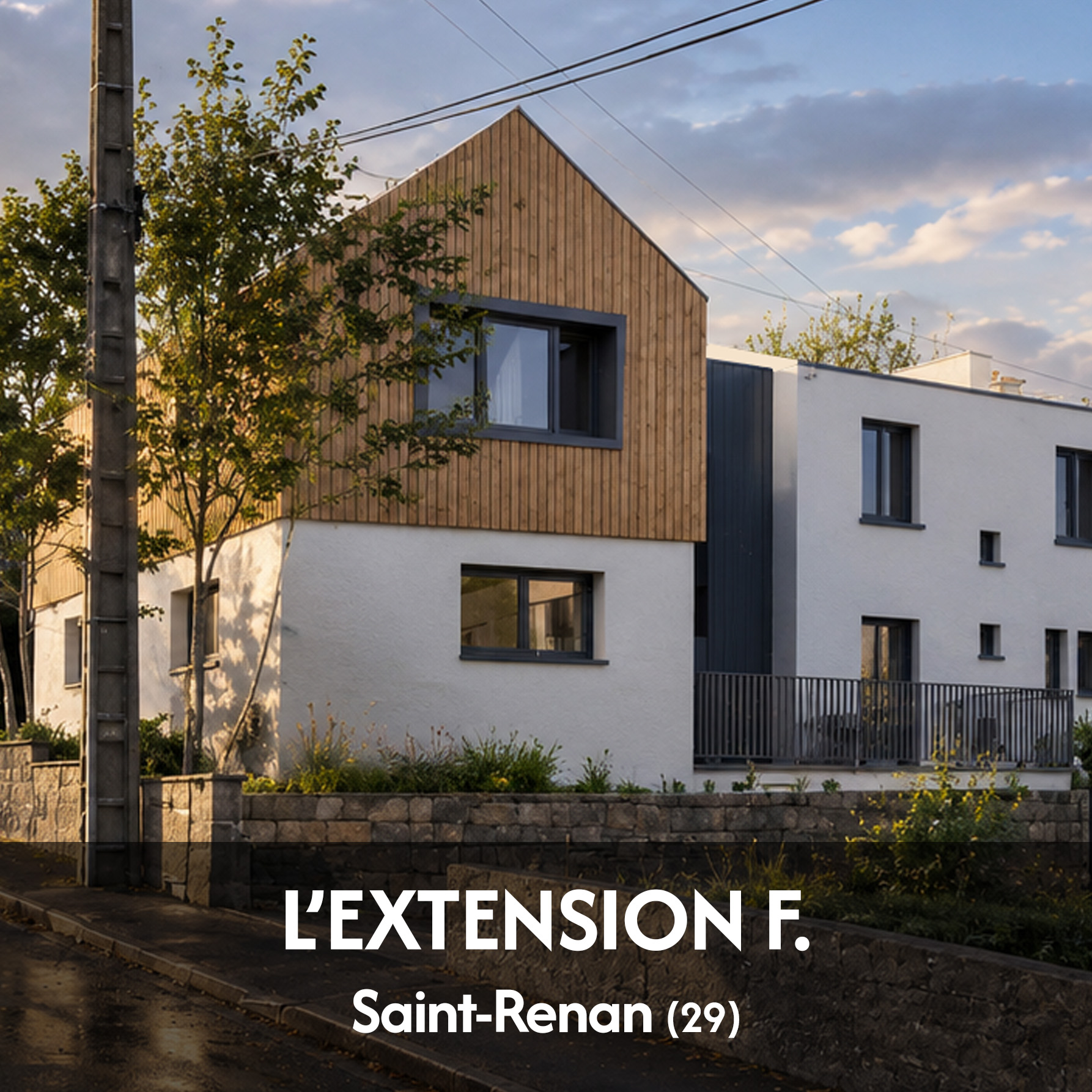 Extension d’une habitation existante - projet à Saint-Renan dans le Finistère en Bretagne. Projet réalisé en partie par l'Atelier Cédric Didat