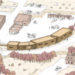 Création d'un ensemble d'entrepôts avec des partie ouvertes et d'autres closes. - projet à Lanrivoaré dans le Finistère en Bretagne. Projet réalisé par l'Atelier Cédric Didat - construction neuve pour la communauté de commune de l'iroise.