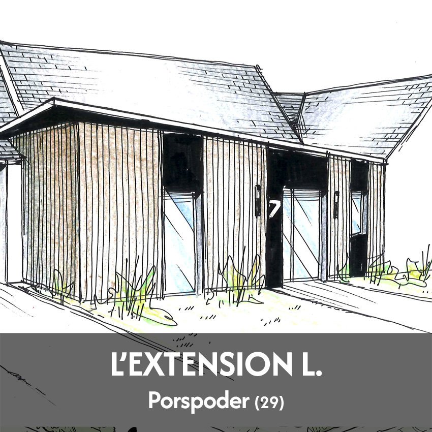 Extension - projet à Porspoder dans le Finistère en Bretagne. Projet réalisé par l'Atelier Cédric Didat - extension de maison existant,