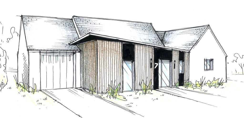 Extension - projet à Porspoder dans le Finistère en Bretagne. Projet réalisé par l'Atelier Cédric Didat - extension de maison existant,