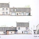 Réhabilitation d’une ancienne longère en un gîte - projet à Kerlouan dans le Finistère en Bretagne. Projet réalisé par l'Atelier Cédric Didat