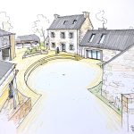 Réhabilitation d’une ancienne longère en un gîte - projet à Kerlouan dans le Finistère en Bretagne. Projet réalisé par l'Atelier Cédric Didat