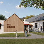 Extension de l’école maternelle St Edern - projet à Plouédern dans le Finistère en Bretagne. Projet réalisé par l'Atelier Cédric Didat – extension et creation préau