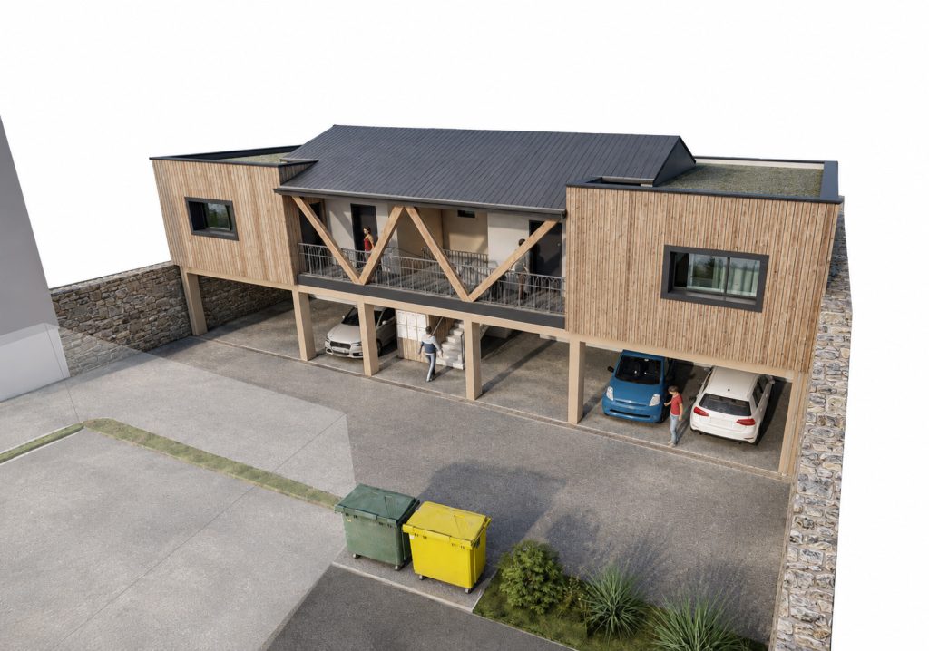Création d’un logement collectif neuf comprenant 6 appartements T1 - projet à Brest dans le Finistère en Bretagne. Projet réalisé par l'Atelier Cédric Didat – 6 logements T1