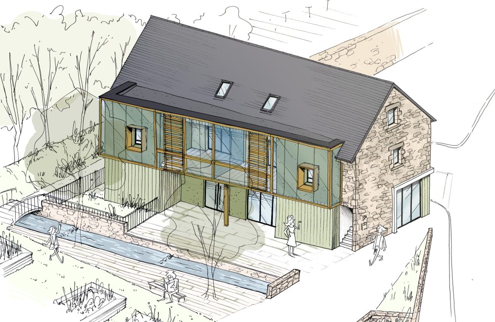 2 logements + local commercial - Concours pour un projet à Plouguerneau dans le Finistère en Bretagne. par l'Atelier Cédric Didat notamment.