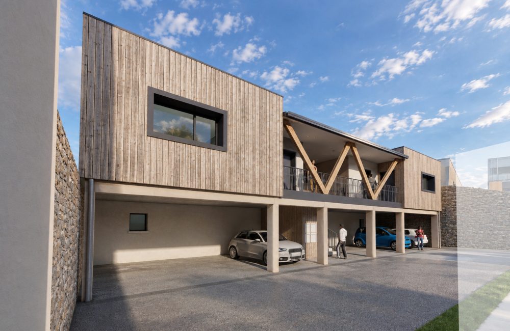 Création d’un logement collectif neuf comprenant 6 appartements T1 - projet à Brest dans le Finistère en Bretagne. Projet réalisé par l'Atelier Cédric Didat – 6 logements T1
