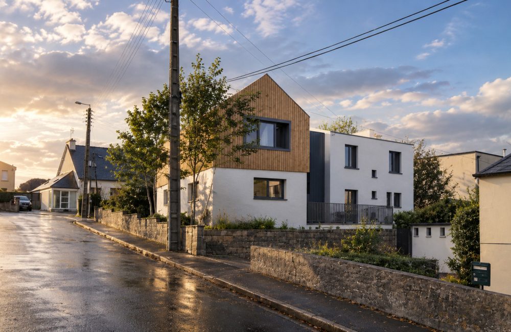 Extension d’une habitation existante - projet à Saint-Renan dans le Finistère en Bretagne. Projet réalisé en partie par l'Atelier Cédric Didat